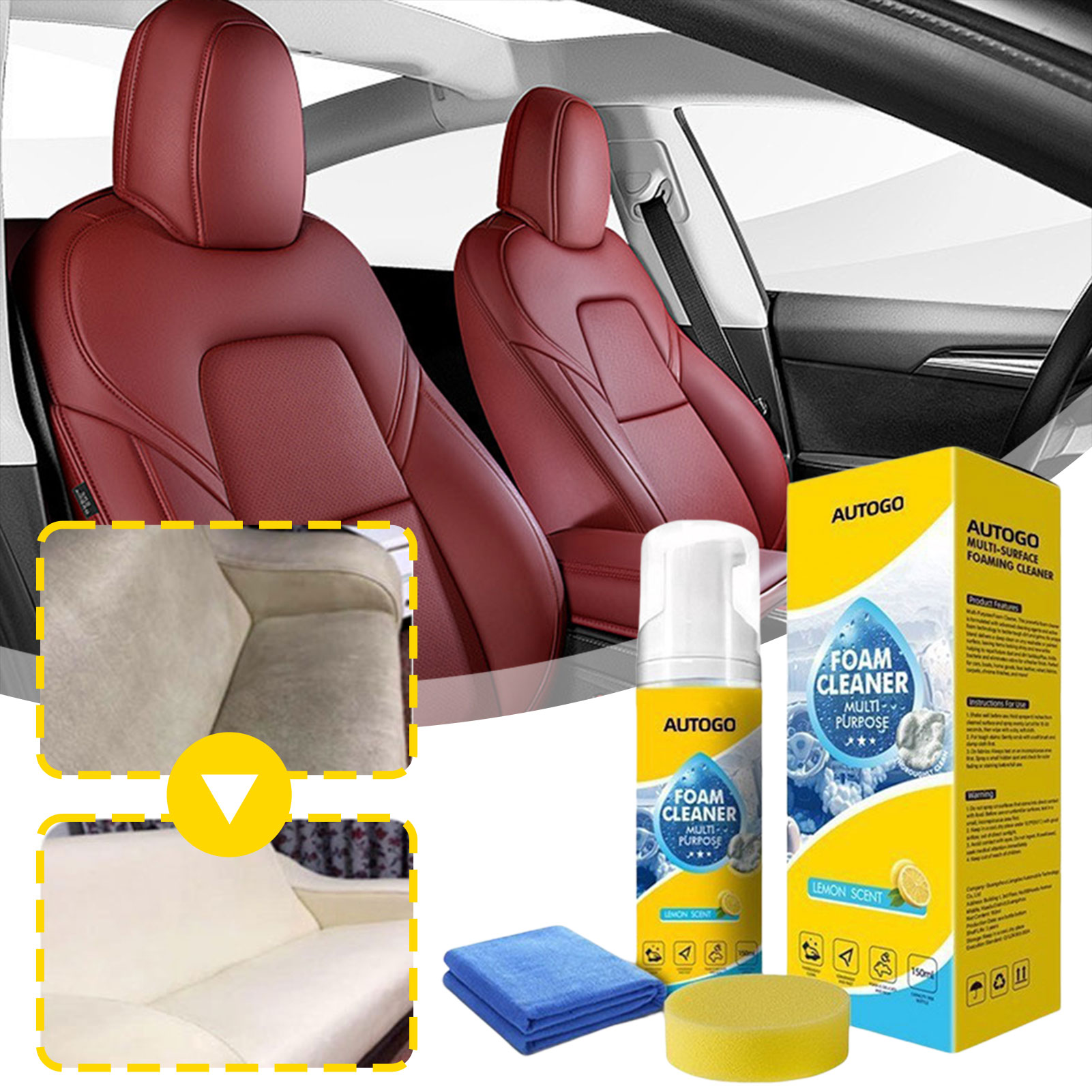 Sneaker Leather Care - Multipurpose Foam Cleaner For Car Interior