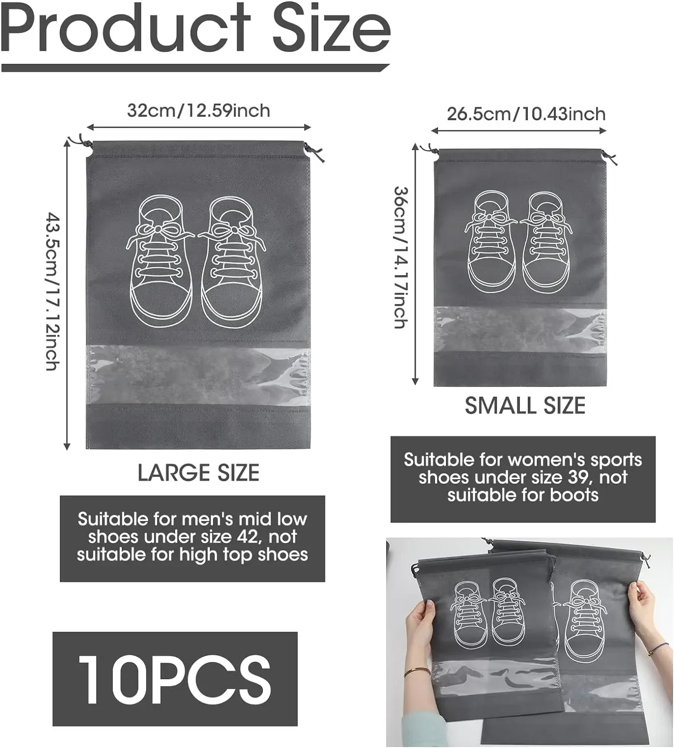 10PCS Non Woven Shoe Storage B - Shoe Bag Dust review and price